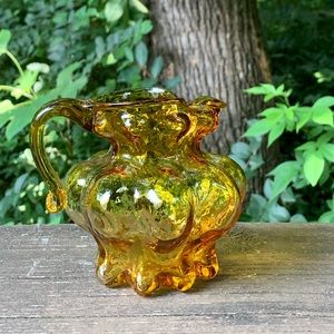 Amber Blown Glass Pitcher